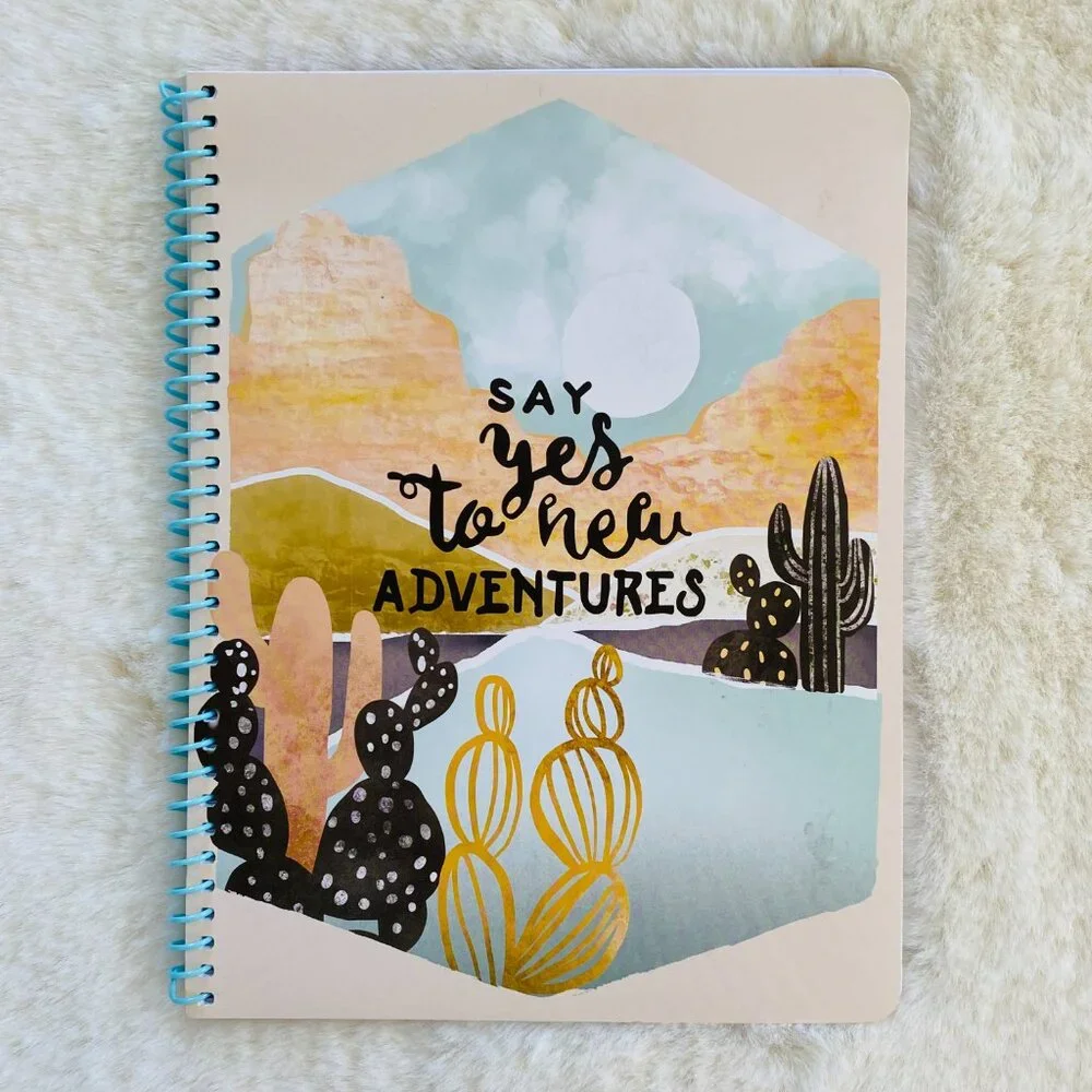 Spiral Notebook Journal Adventure Nature Theme 8 x 10.5 inch, 2pk, lined 70 page